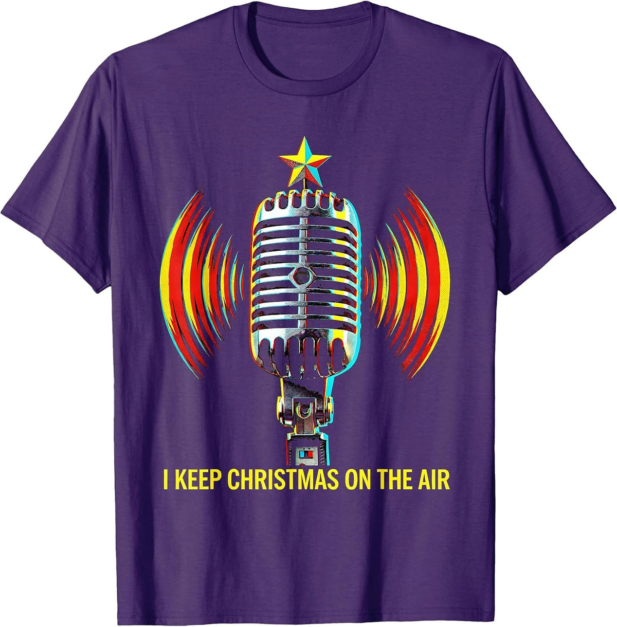 Men's I Keep Christmas On The Air Funny 911 Dispatcher Workplace T-Shirt - Purple