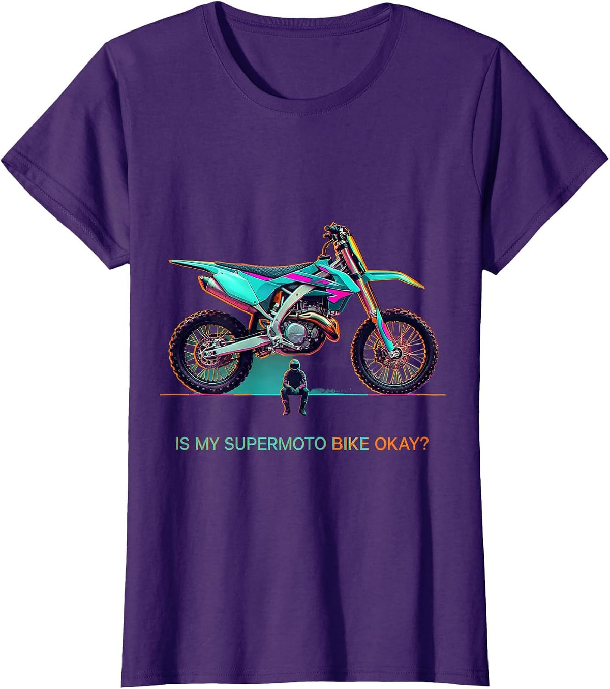 Women's Is My Supermoto Bike Okay Funny Biker Gift T-Shirt - Purple
