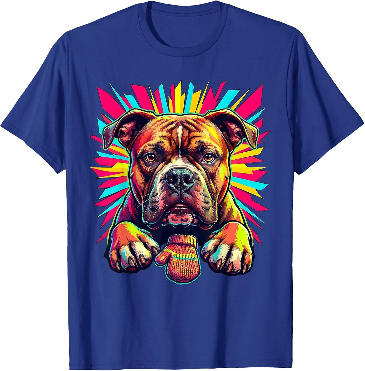 Men's Pittie Mom Colorful Pitbull Dog Lover Pride T-Shirt - Royal Blue