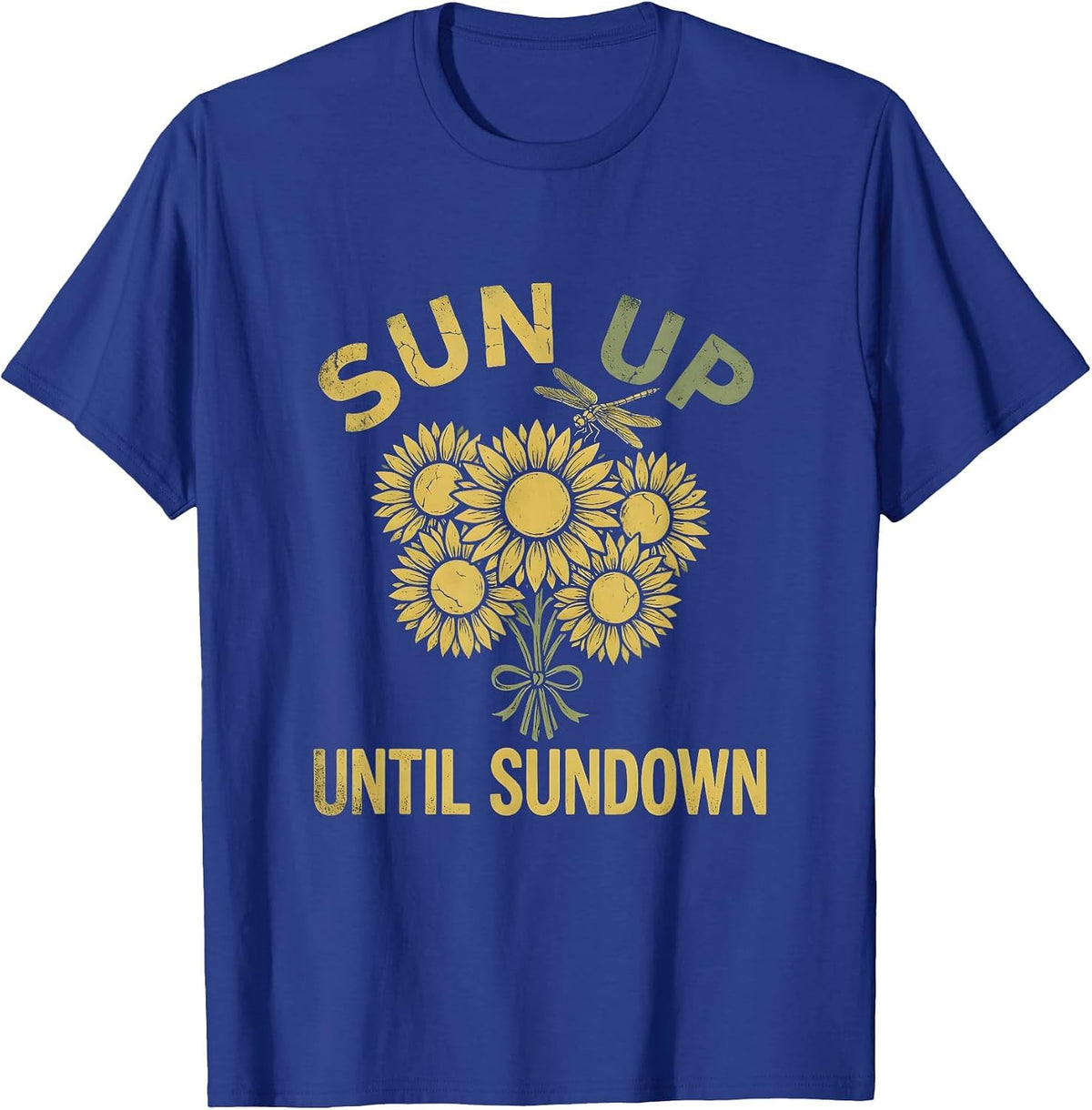 Sun Up Until Sundown Country Girl Design T-Shirt - Royal Blue