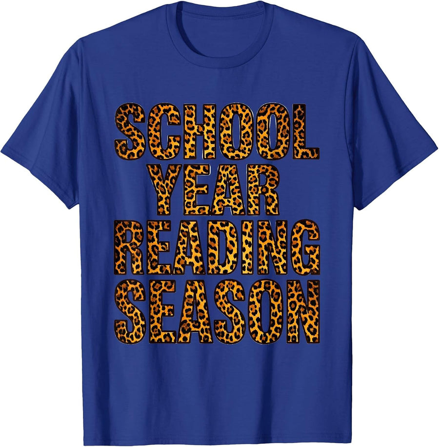 School Year Reading Season Book Characters Design T-Shirt - Royal Blue