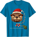 One of Us Wears Whiskers, Otter Included Cute Otter T-Shirt - Sapphire Blue