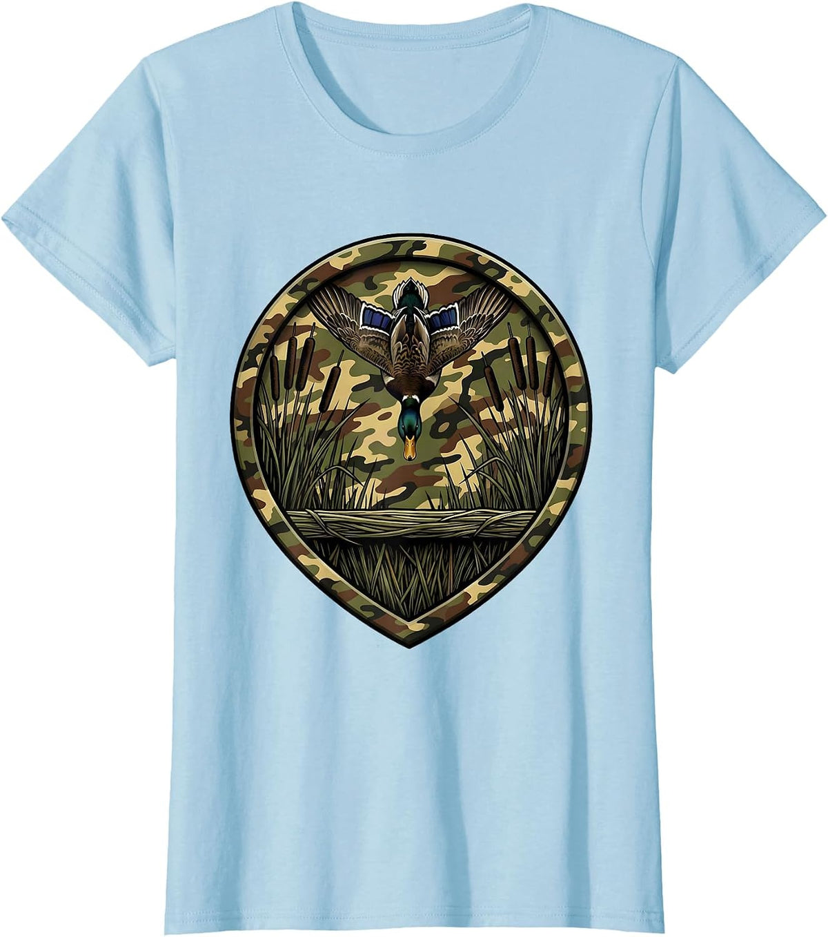 Duck Camo Hunter Layout Blind Overhead Ducks T-Shirt - Baby Blue