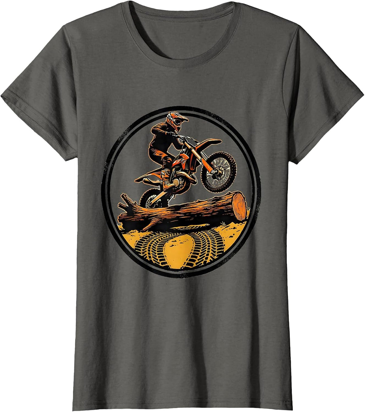 Women's Enduro Rider Dirt Bike Motocross Biker Humor T-Shirt - Asphalt Grey
