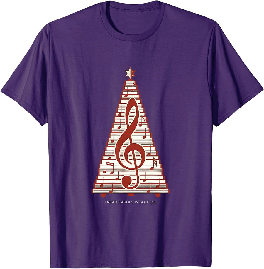 Men's I Read Carols In Solfege Festive Music Teacher Christmas T-Shirt - Purple