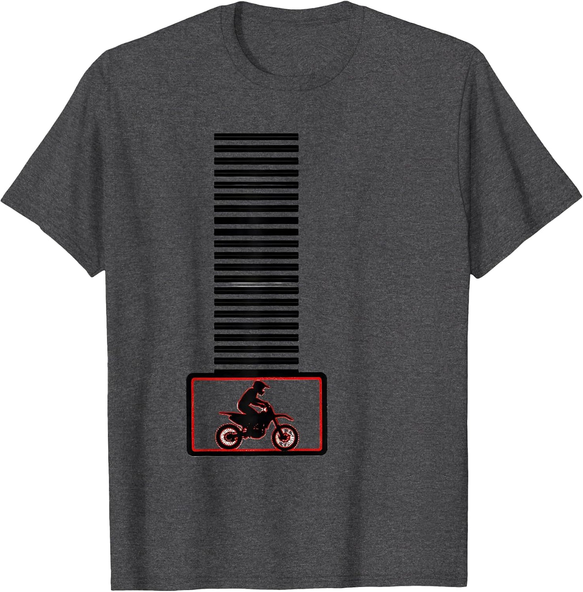 Old Guy Dirt Bike Column Deadpan Humor T-Shirt - Dark Heather Grey
