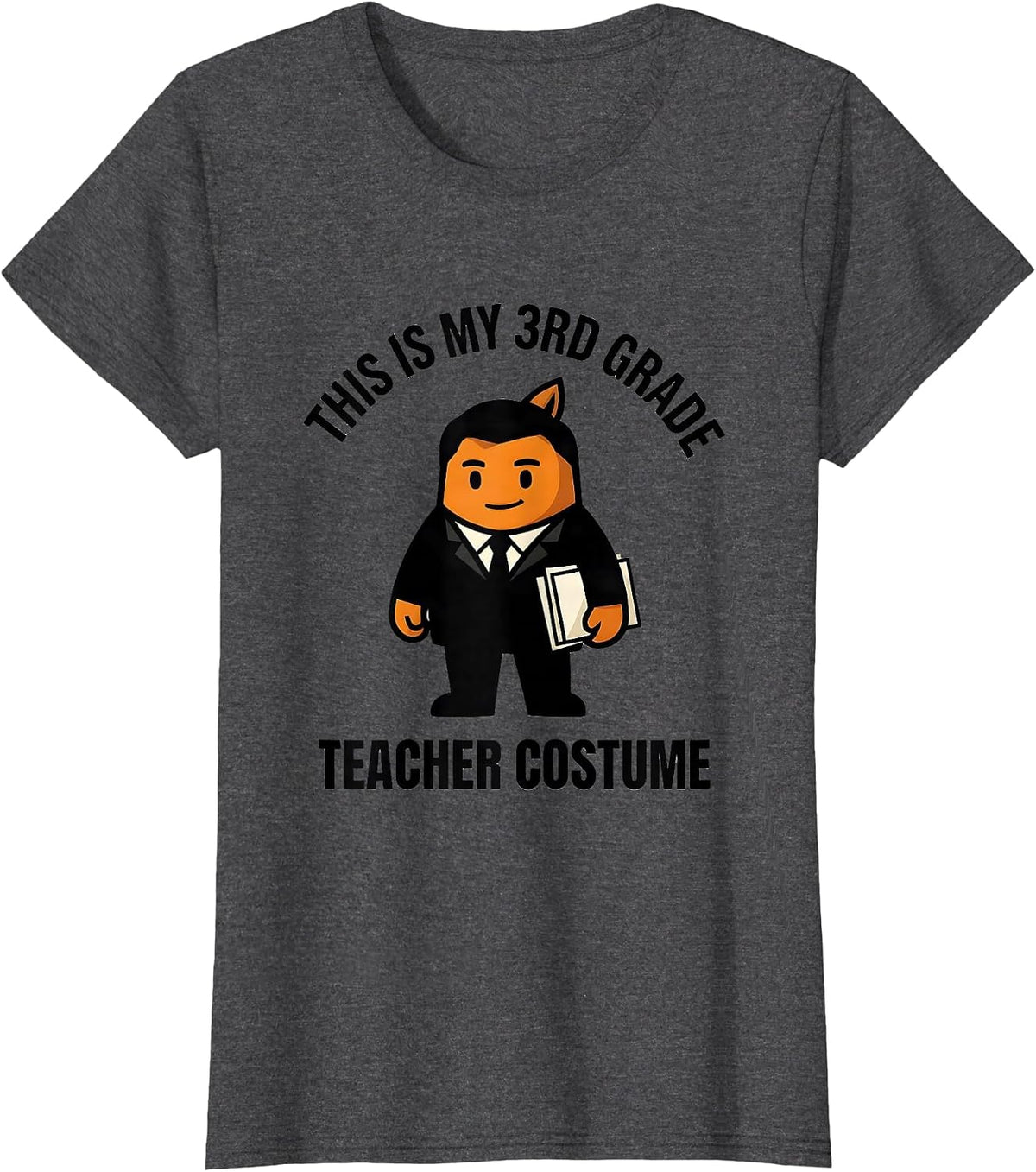 Women's This Is My 3rd Grade Teacher Costume Funny Halloween School T-Shirt - Dark Heather Grey