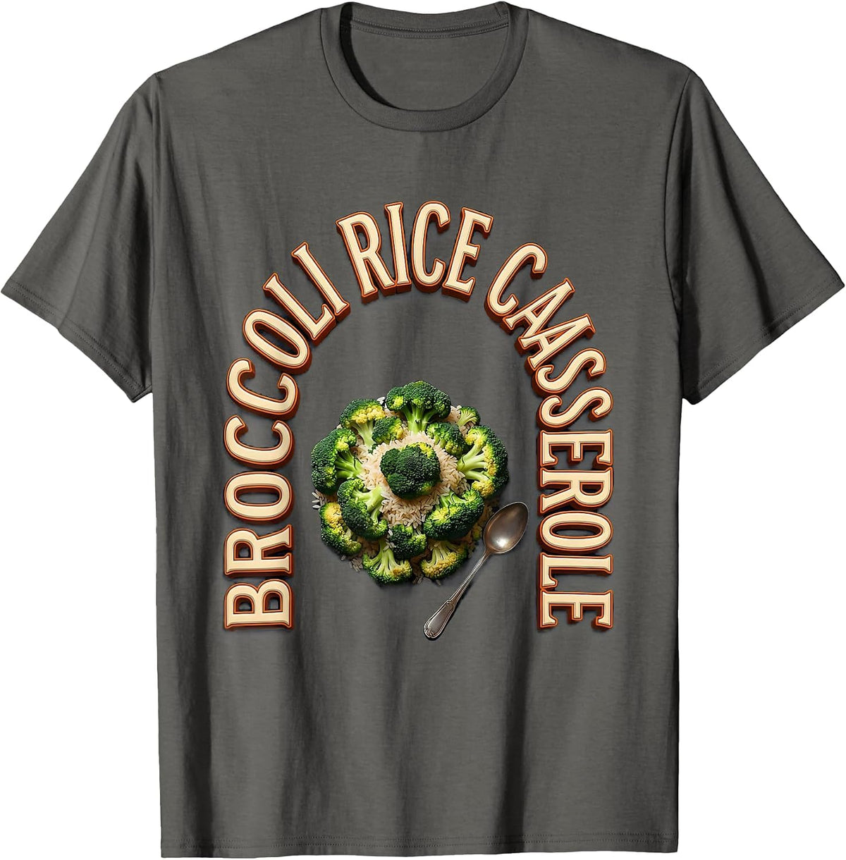 Men's Broccoli Rice Casserole Thanksgiving Food Bootleg 90's Rap T-Shirt - Asphalt Grey