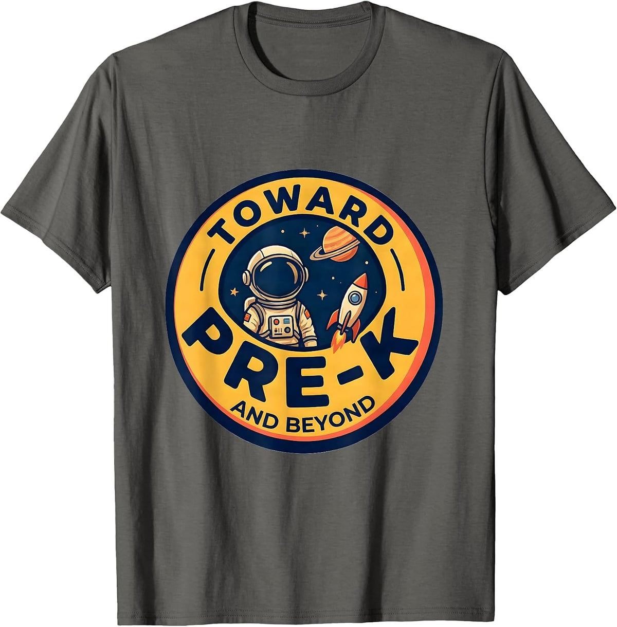 Toward Pre-K And Beyond Astronaut Back To School Grade Level T-Shirt - Asphalt Grey
