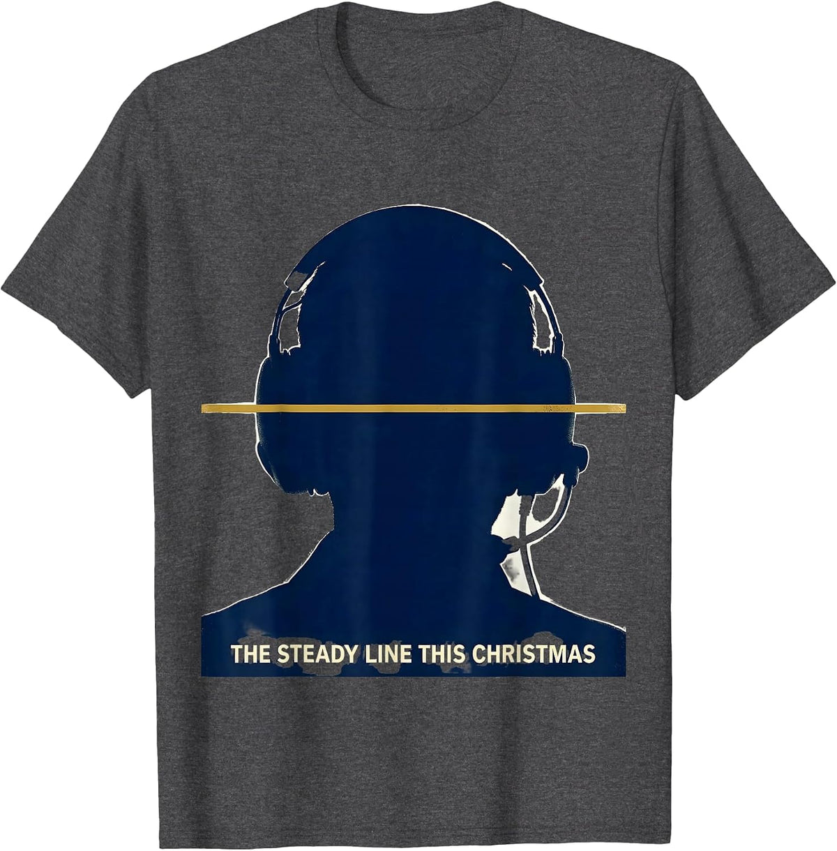 The Steady Line This Christmas Funny 911 Dispatcher T-Shirt - Dark Heather Grey