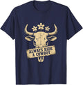 Save A Horse Always Ride A Cowboy Design T-Shirt - Navy Blue