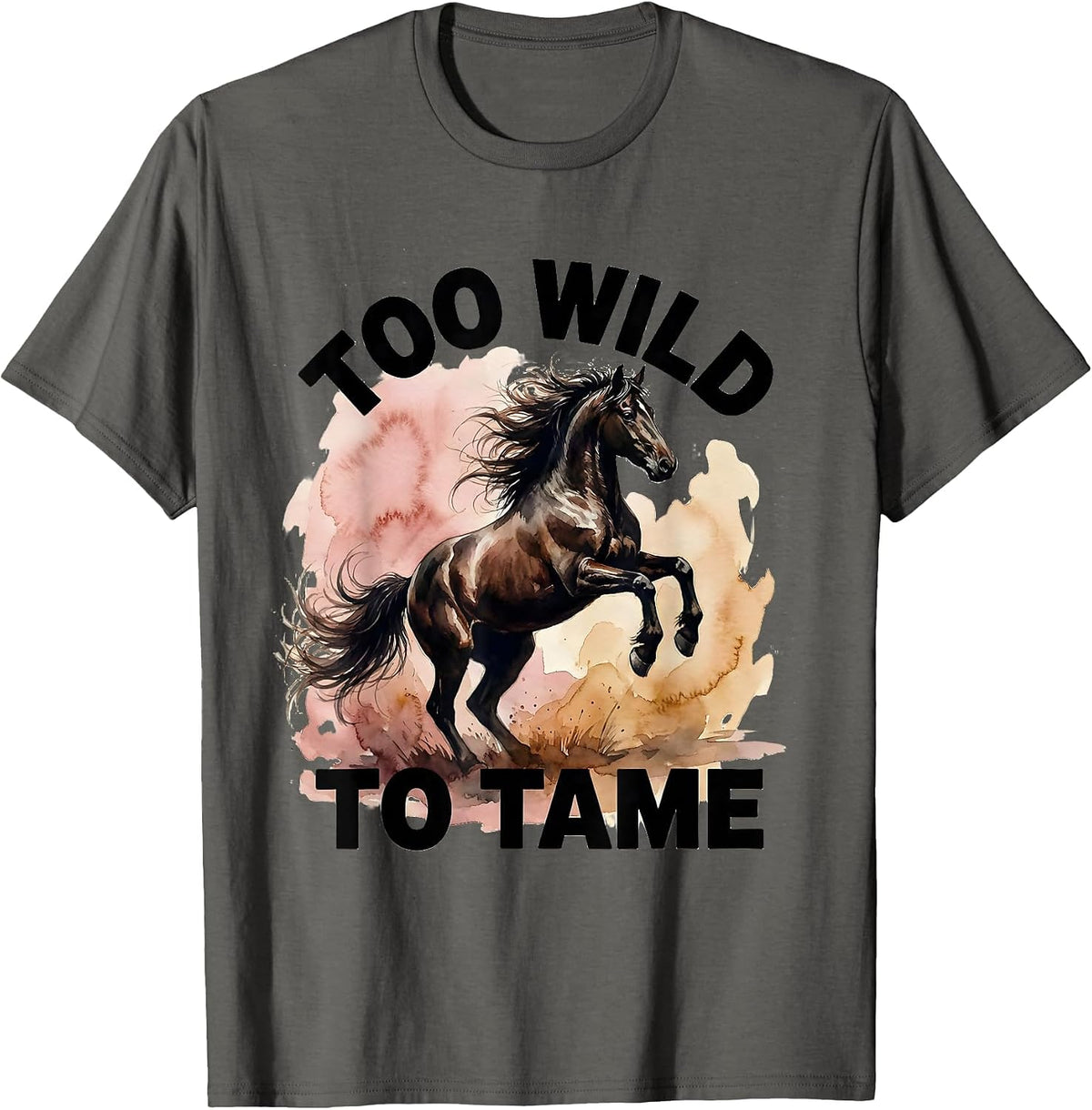 Too Wild To Tame Western Women Graphic Design T-Shirt - Asphalt Grey