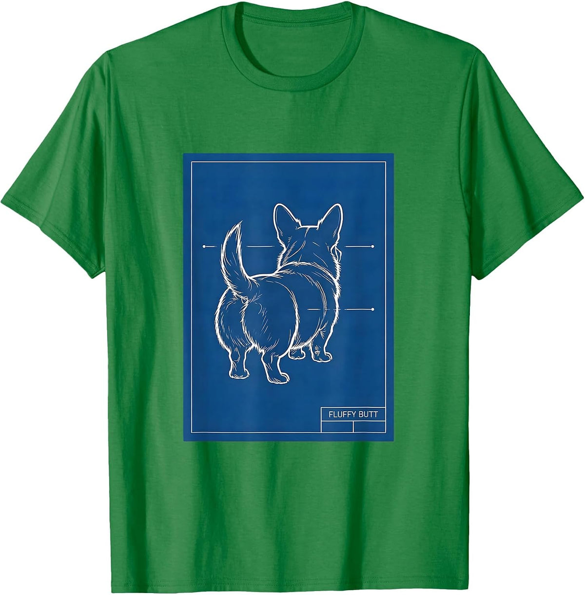 Men's Fluffy Butt Funny Corgi Dog Lover Corgi Mom Dad T-Shirt - Kelly Green