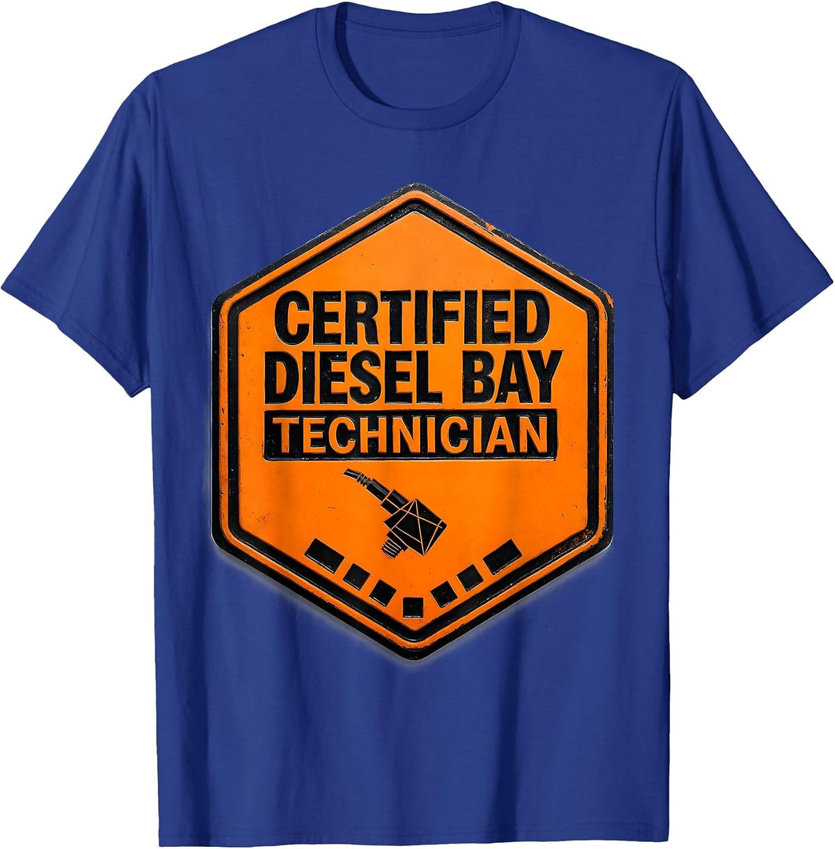 Certified Diesel Bay Technician Funny Car Guy Trucker T-Shirt - Royal Blue