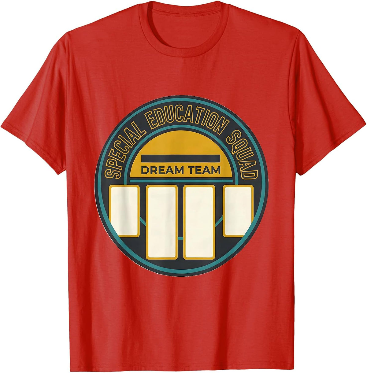 Men's Special Education Squad Dream Team Midcentury Modern Teacher T-Shirt - Red