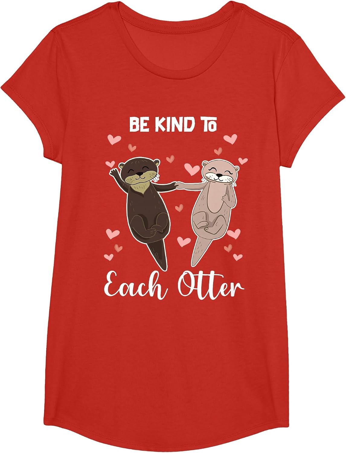 Be Kind to Every Otter T-Shirt - Girls Red