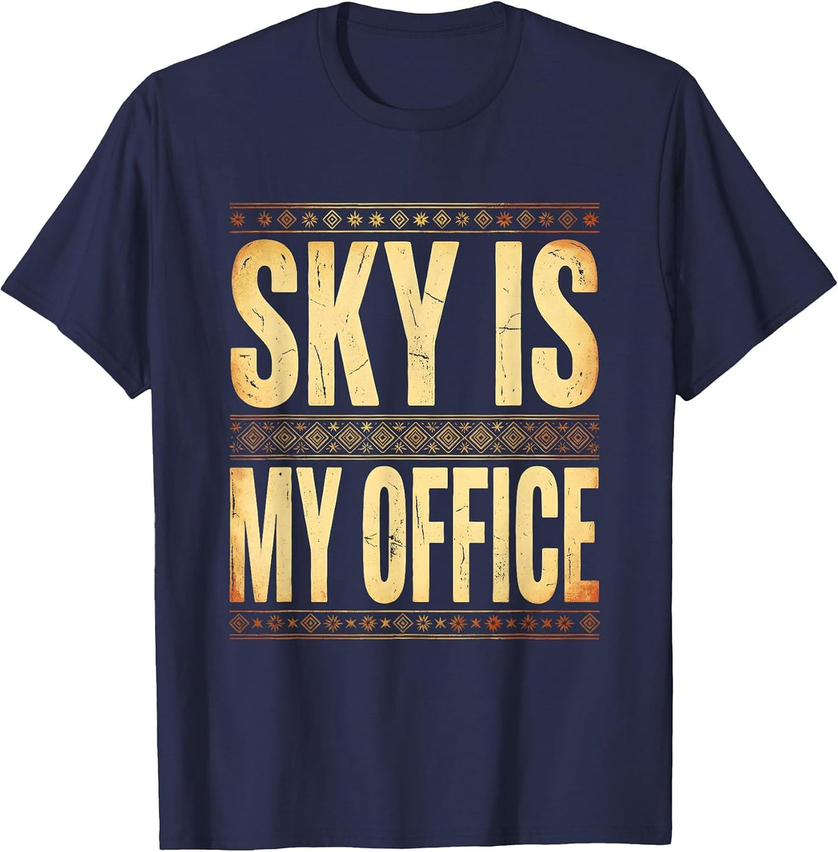 Sky Is My Office Air Force Pilot Design T-Shirt - Navy Blue