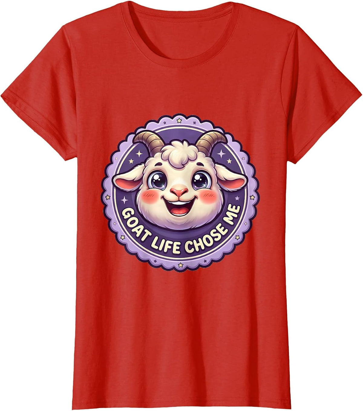 Goat Life Chose Me Funny Goat Lover Design T-Shirt - Red