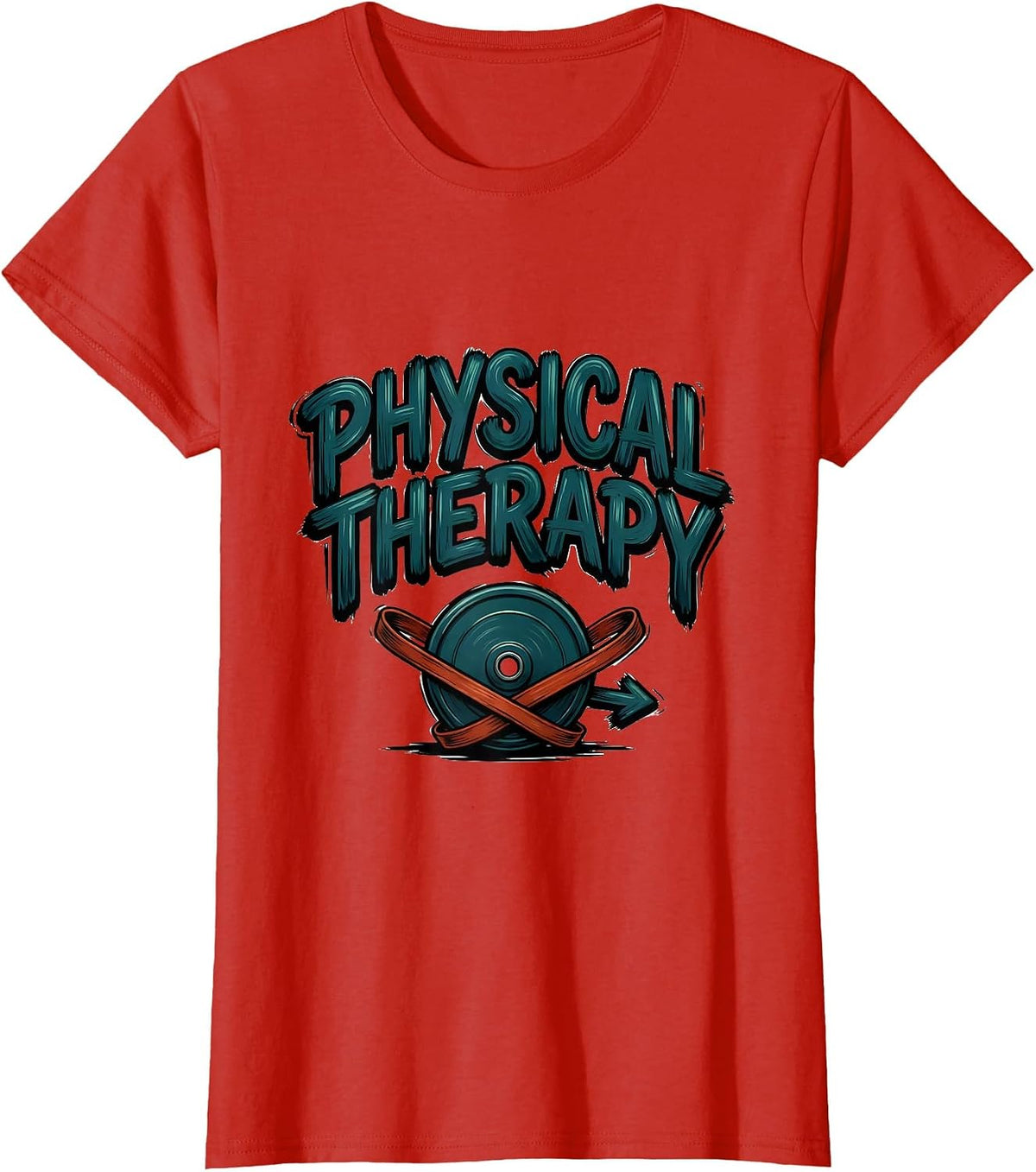 Women's Physical Therapy Retro Sign Painter Showcard Therapist Gift T-Shirt - Red