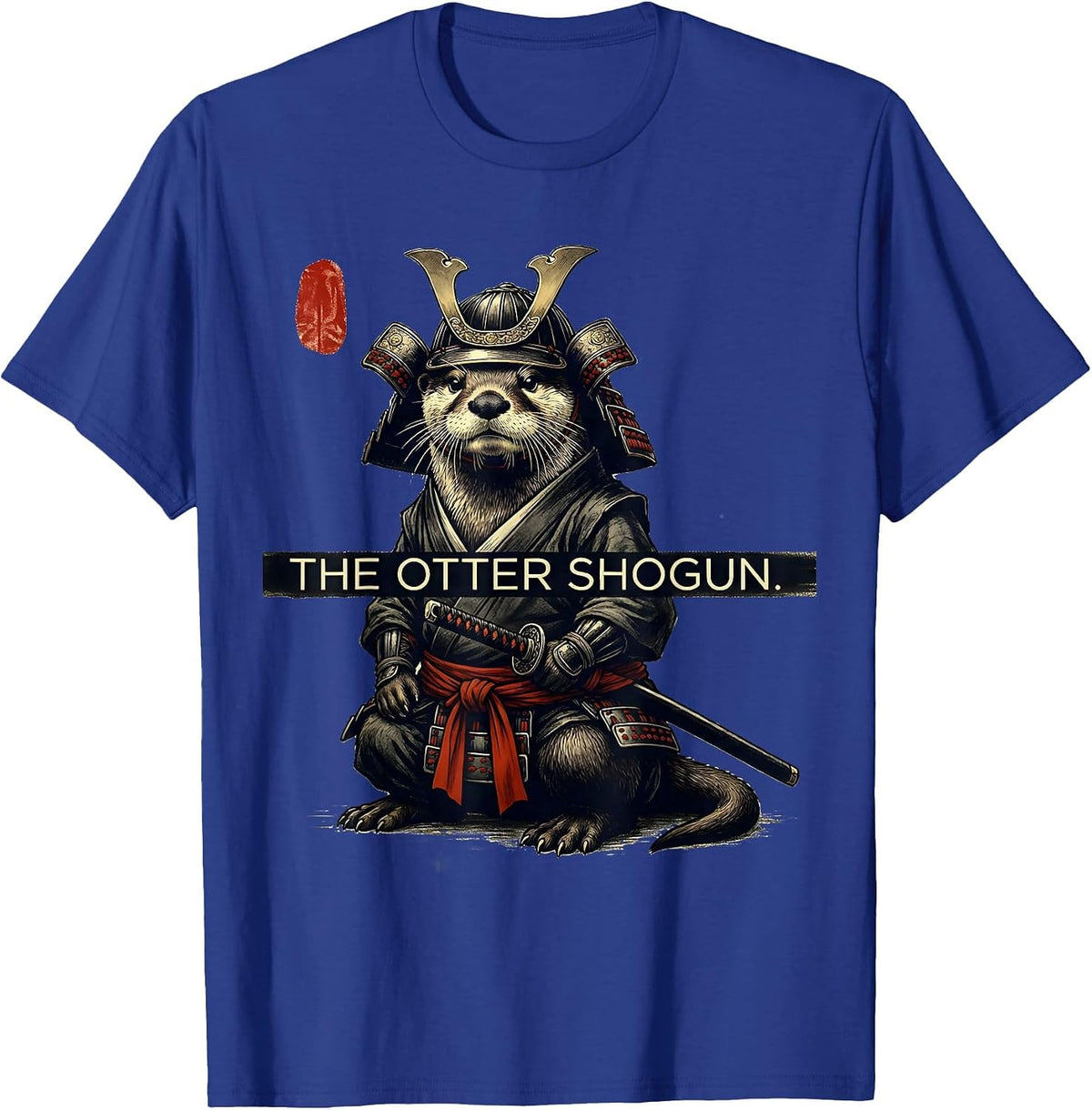 Men's The Otter Shogun Funny Japanese Art Anime Animal Lover Humor T-Shirt - Royal Blue