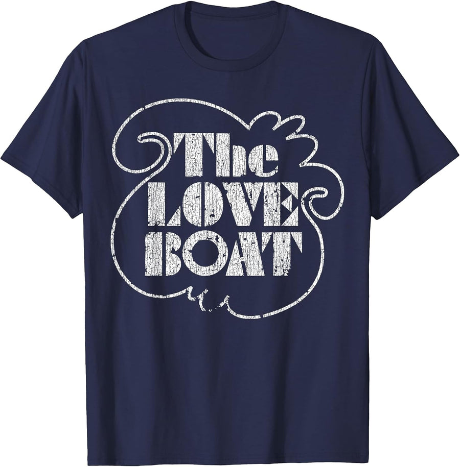 The Love Vintage Boat 80s Tv 2 T-Shirt - Navy Blue