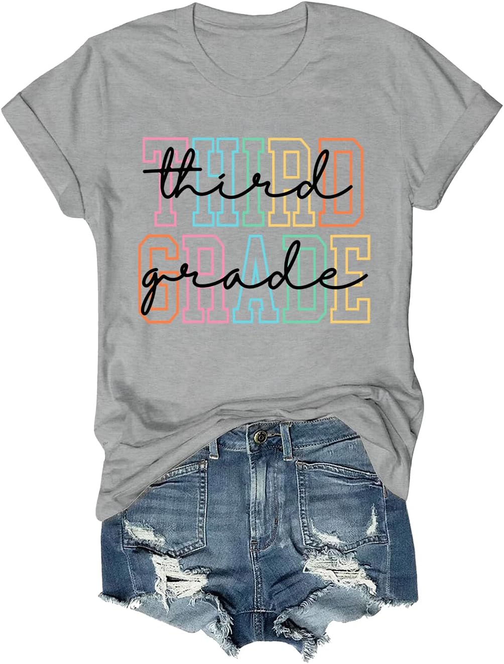 Third Grade Teacher Shirt Men Women T-Shirt Tee, Back to School Shirt - Grey