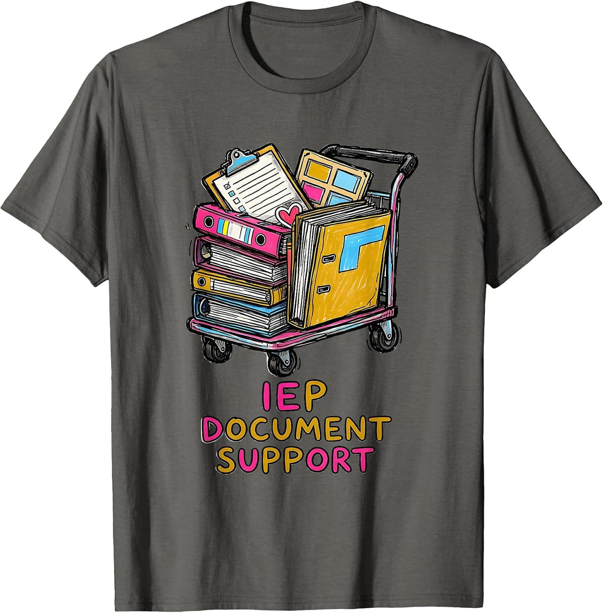 Men's IEP Document Support Naive Kidcore Special Education Teacher T-Shirt - Asphalt Grey
