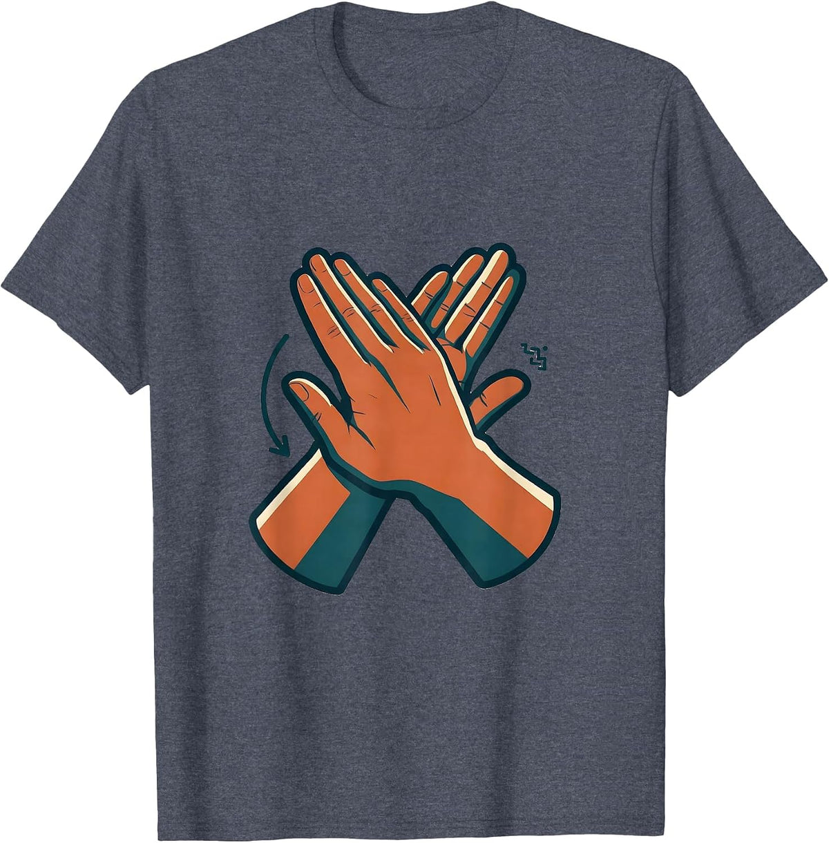 All Done ASL Sign Language Teacher Gift Awareness T-Shirt - Heather Blue