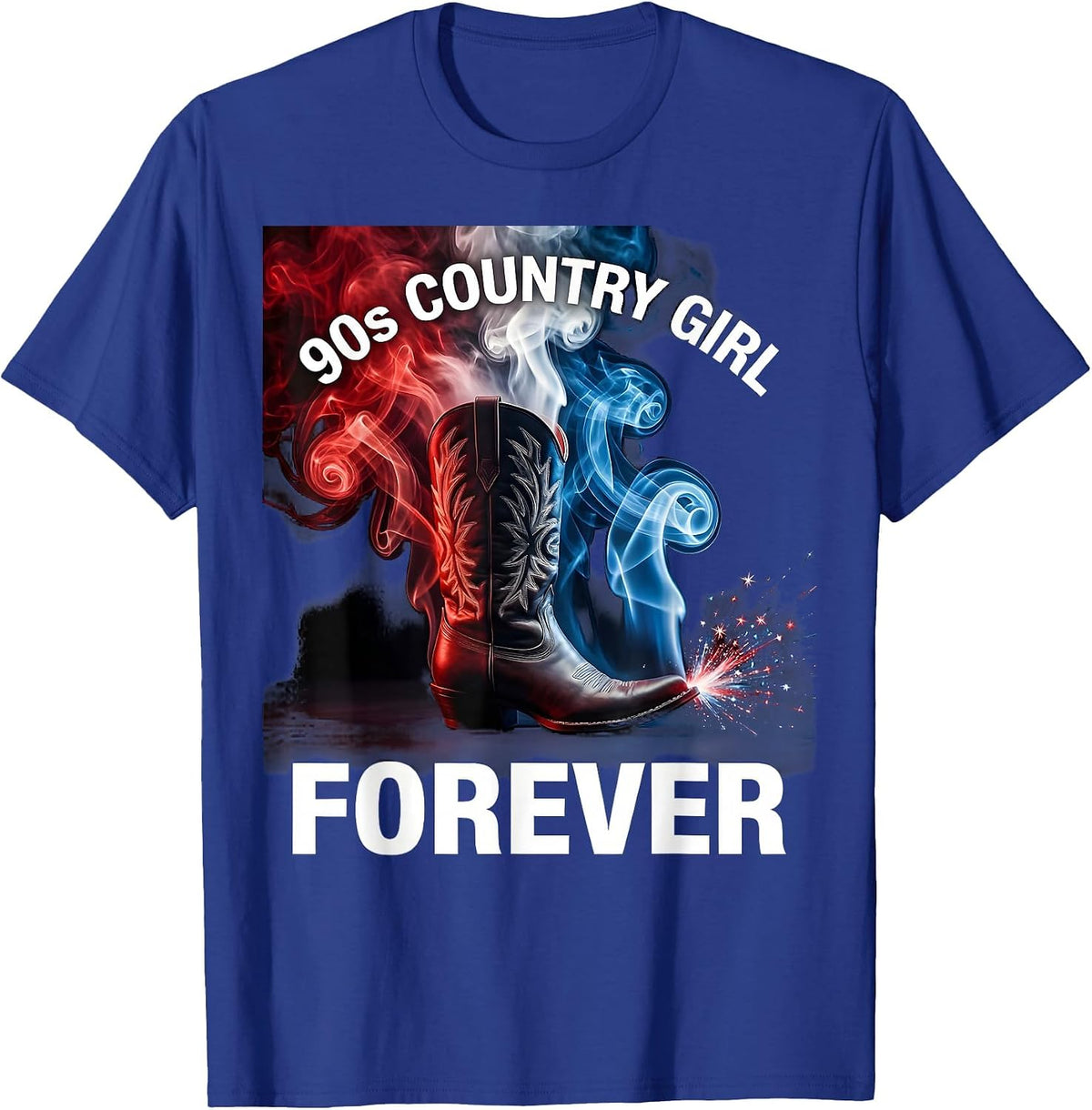 90s Country Girl Forever Retro Design T-Shirt - Royal Blue