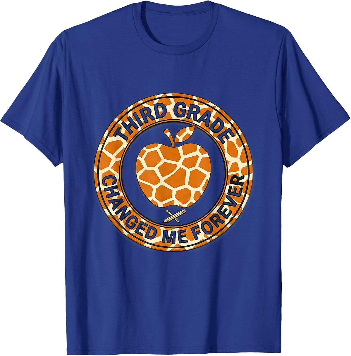 Third Grade Changed Me Forever Teacher Design T-Shirt - Royal Blue