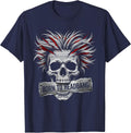 Born to Headbang Metal Music Graphic Design T-Shirt - Navy Blue