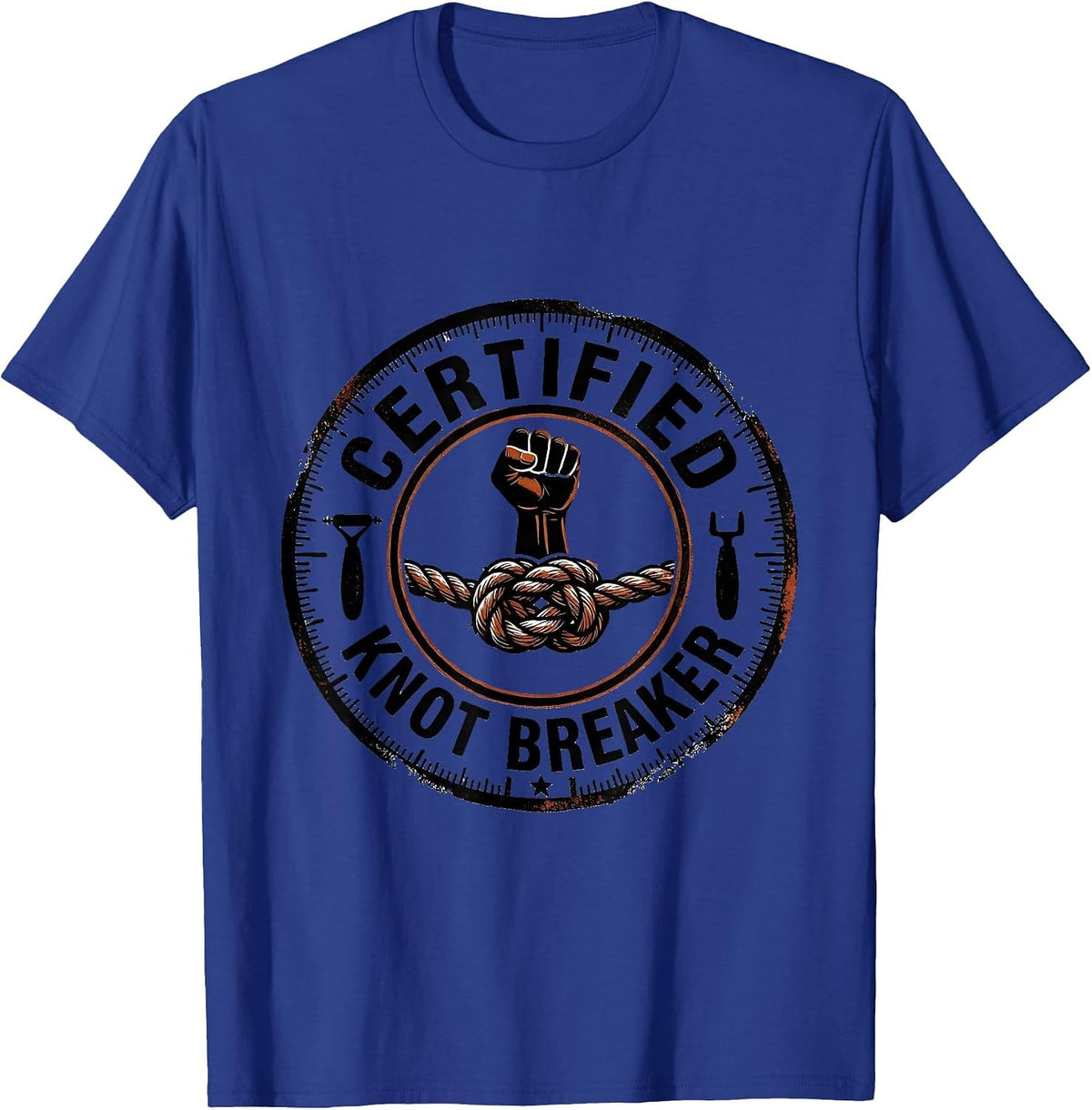 Certified Knot Breaker Funny Massage Therapist Humor LMT T-Shirt - Royal Blue