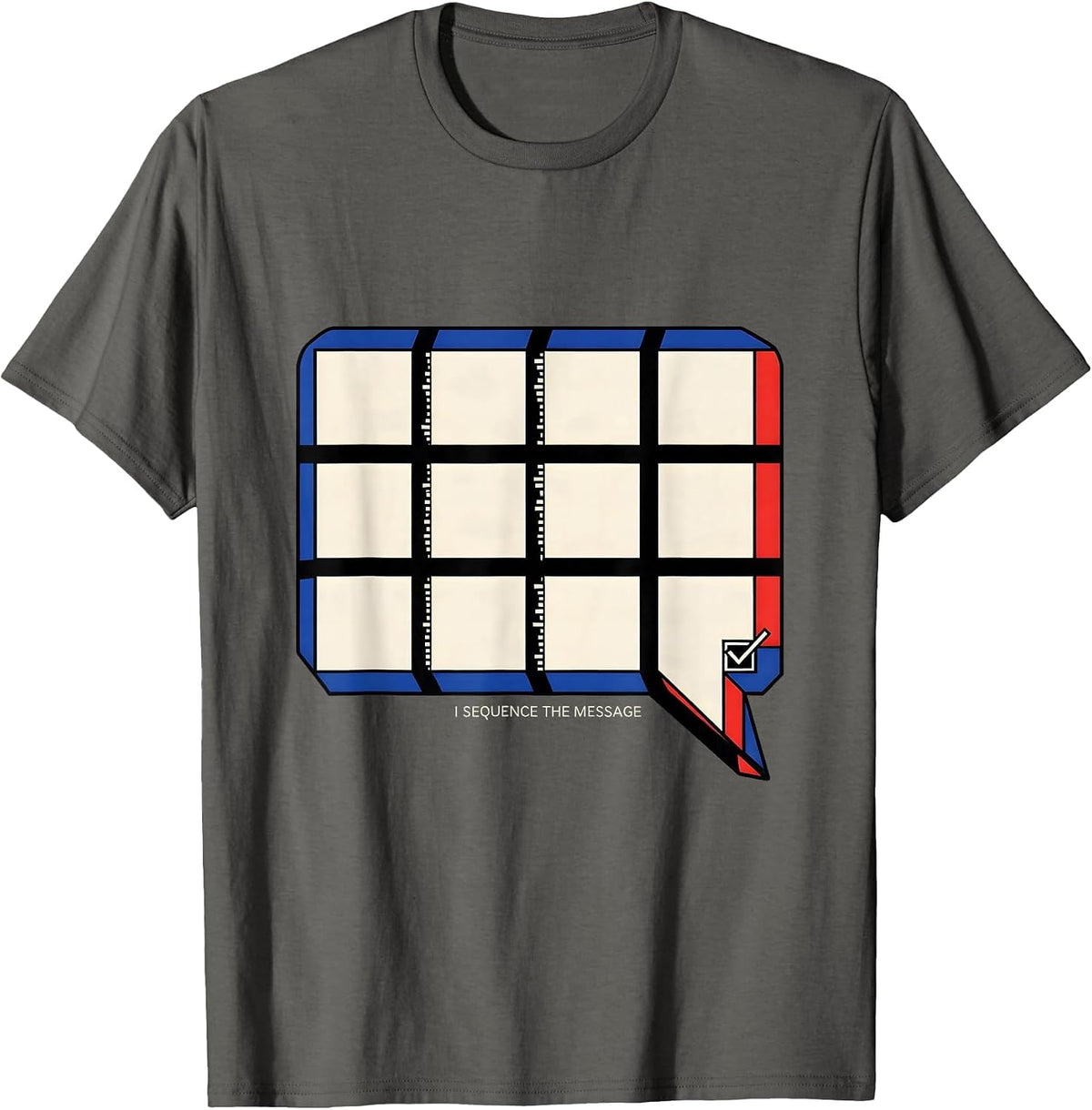 I Sequence The Message Geometric Special Education Teacher T-Shirt - Asphalt Grey