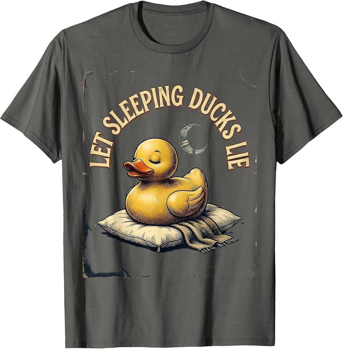 Let Sleeping Ducks Lie Vintage Funny Duck Novelty Gift T-Shirt - Asphalt Grey