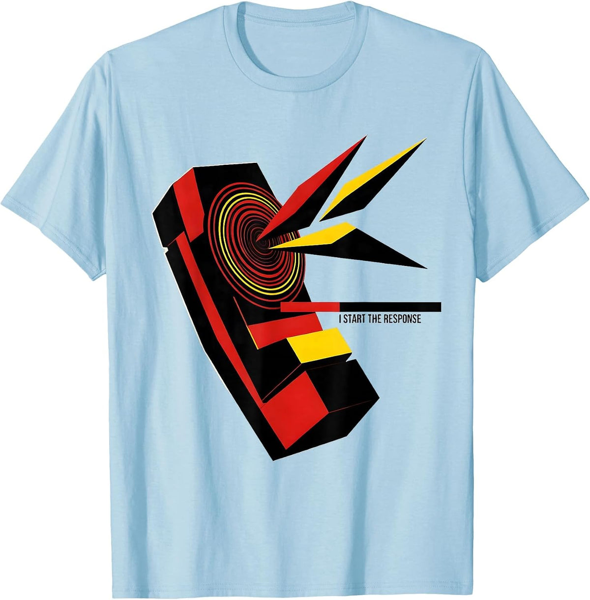 Men's I Start The Response Bauhaus Modernist 911 Dispatcher Thin T-Shirt - Baby Blue