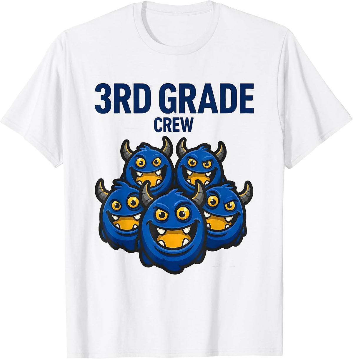 Men's 3rd Grade Crew Funny Teacher Student Back To School Crew T-Shirt - White