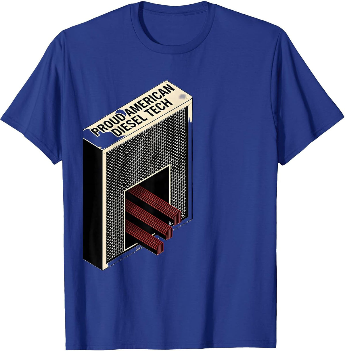 Men's Proud American Diesel Tech Patriotic Diesel Tech Gift T-Shirt - Royal Blue