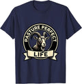 Pasture Perfect Life Goat Lover Design T-Shirt - Navy Blue