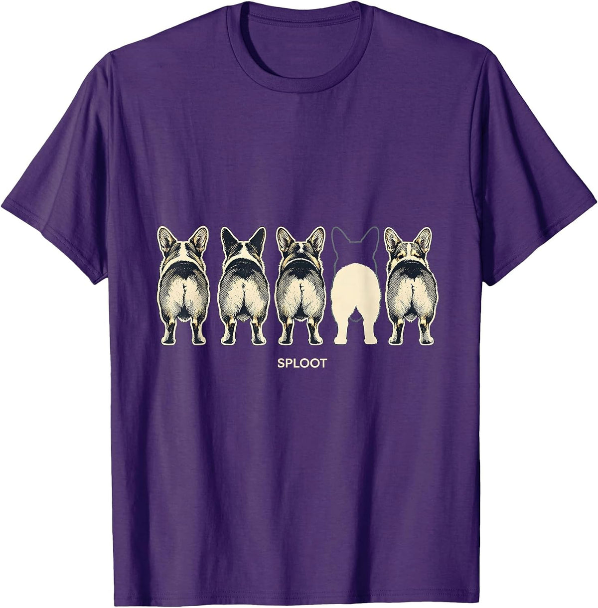 Men's Sploot Funny Corgi Dog Lover Corgi Owner Gift T-Shirt - Purple