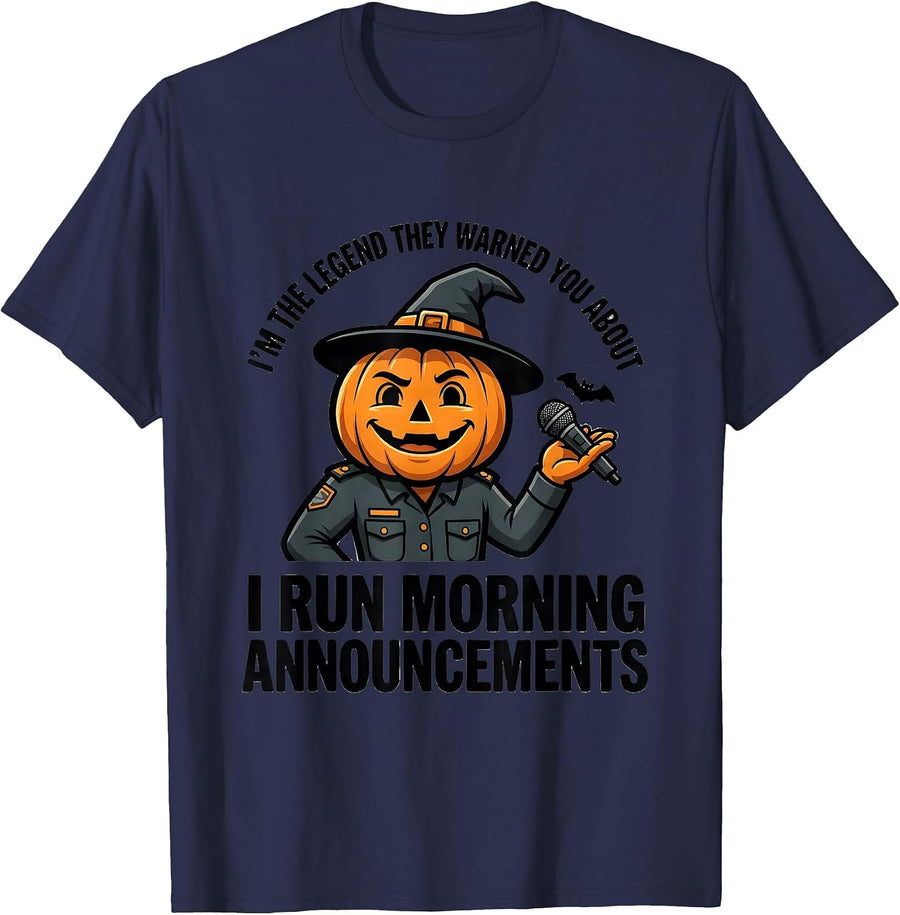 Legend They Warned About Teacher Halloween Humor T-Shirt - Navy Blue