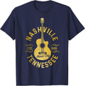 Nashville Tennessee Country Music City Guitar Vintage Nash T-Shirt - Navy Blue