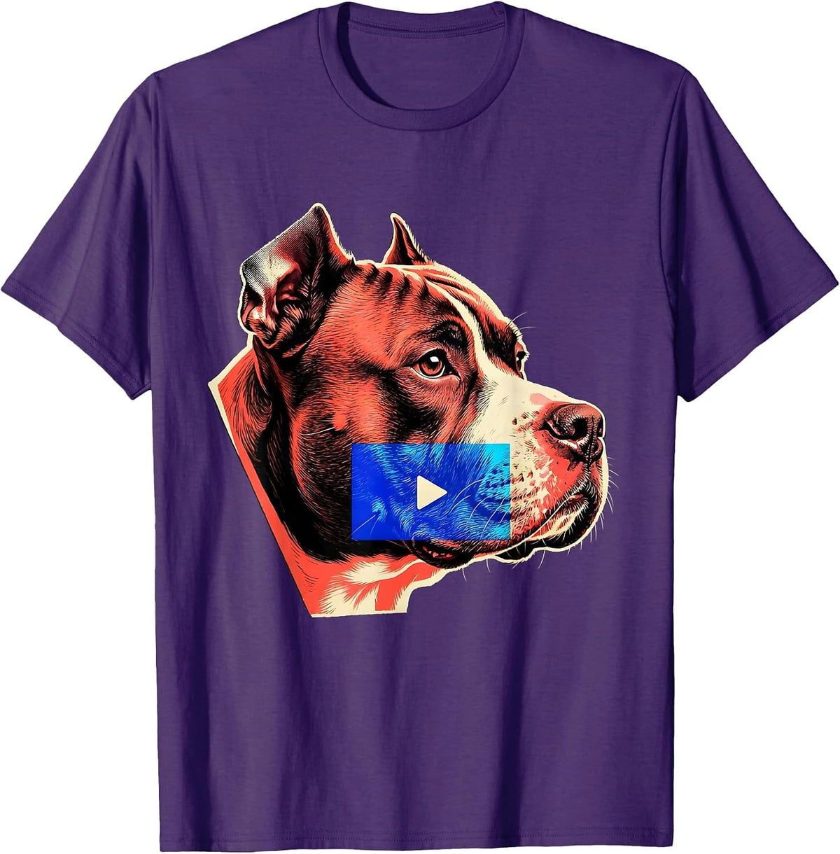 Men's Pitbull Profile Funny Dog Owner Meme Humor T-Shirt - Purple