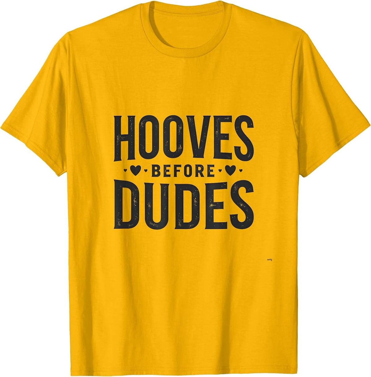 Hooves Before Dudes Goat Lover Design T-Shirt - Golden Yellow