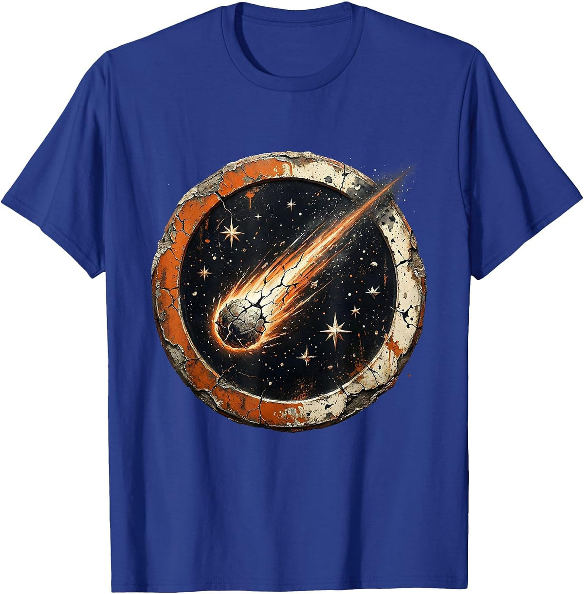 Men's Godspeed Comet Blazing Through Starry Night Sky T-Shirt - Royal Blue