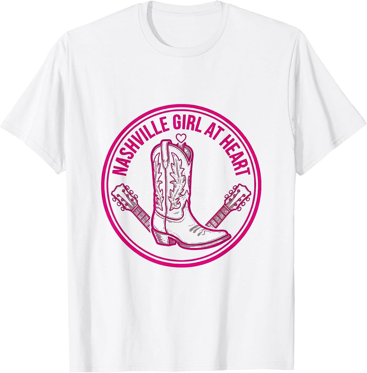 Men's Nashville Girl At Heart Music City Design T-Shirt - White