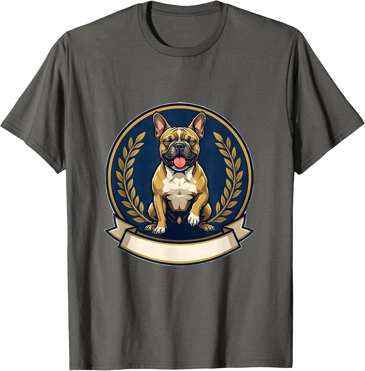 Men's Pittie Crest Pitbull Mom Dog Lover Emblem T-Shirt - Asphalt Grey