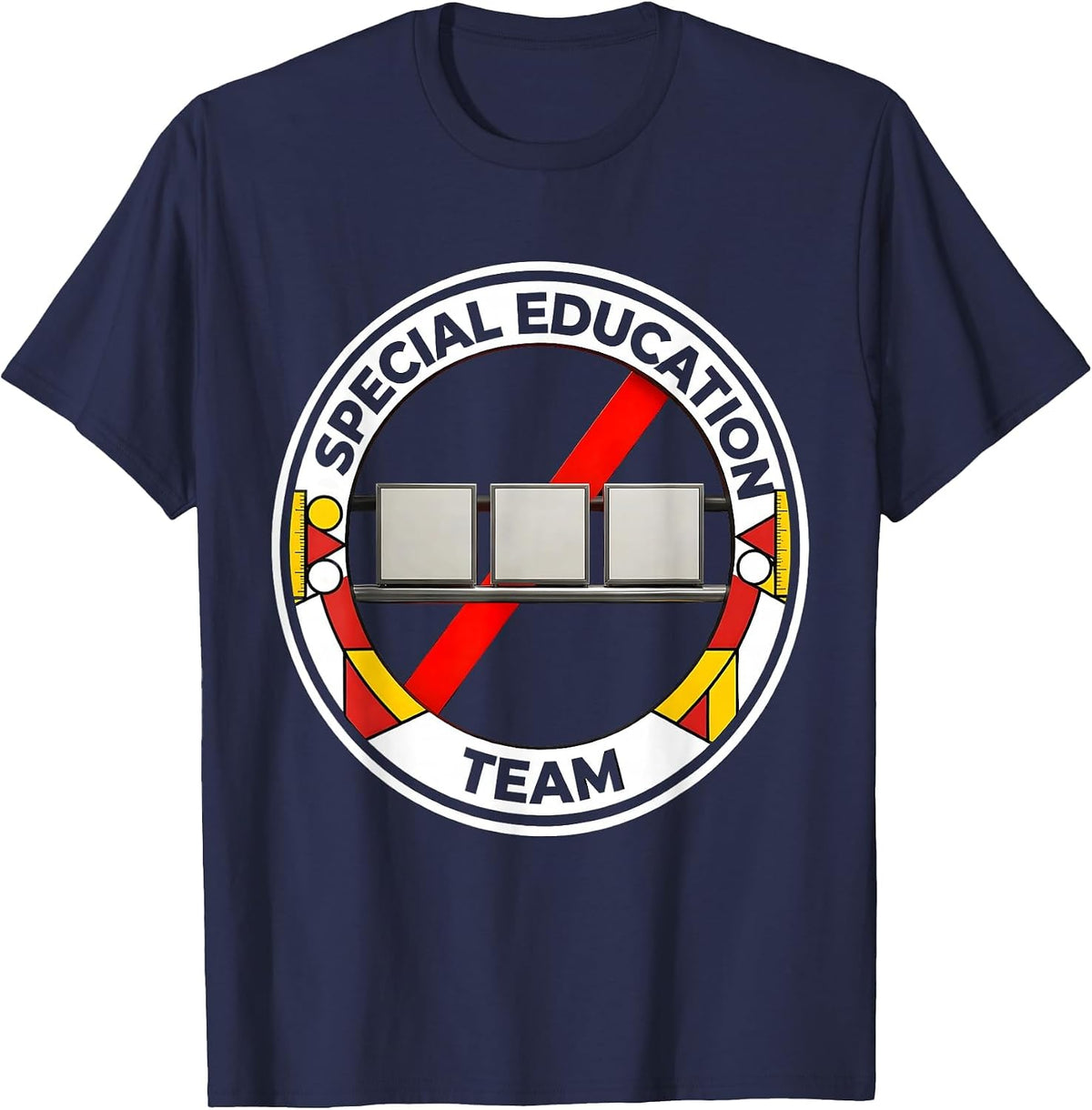 Special Education Team Bauhaus Modernist Teacher Squad Pride T-Shirt - Navy Blue