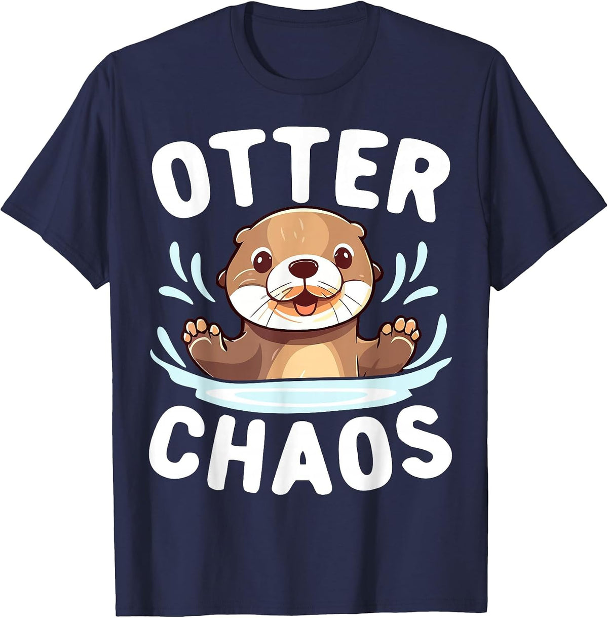 Otter Chaos Sea Animal Love Otters Fan T-Shirt - Navy Blue