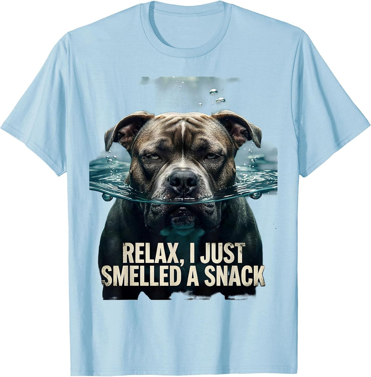 Men's Relax, I Just Smelled A Snack Funny Pitbull Mom Dog Lover T-Shirt - Baby Blue