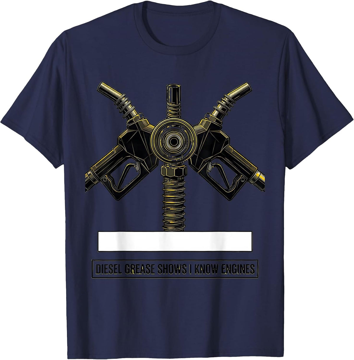 Diesel Grease Shows I Know Engines Funny Diesel Mechanic T-Shirt - Navy Blue